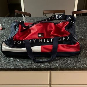Vintage Tommy Hilfiger Bag Duffle 90s Backpack Flag Spell Out Colorblock Gym